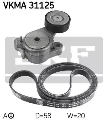 Комплект поликлинового ремня SKF VKMA 31125
